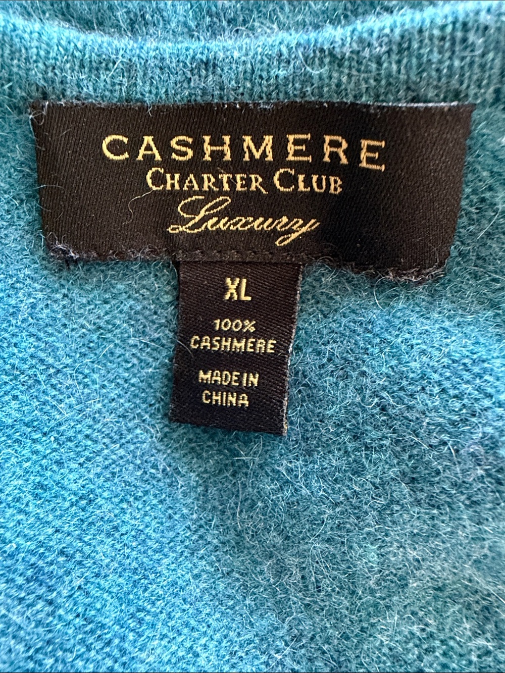Cashmere Teal V-Neck Women's Sweater Size XL Long Sleeve Soft Knit Pullover - Picture 6 of 10